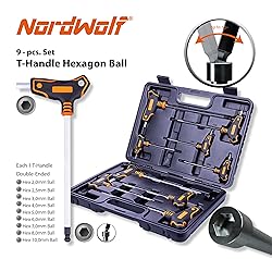 NordWolf 9-Piece T-Handle Metric Allen Wrench