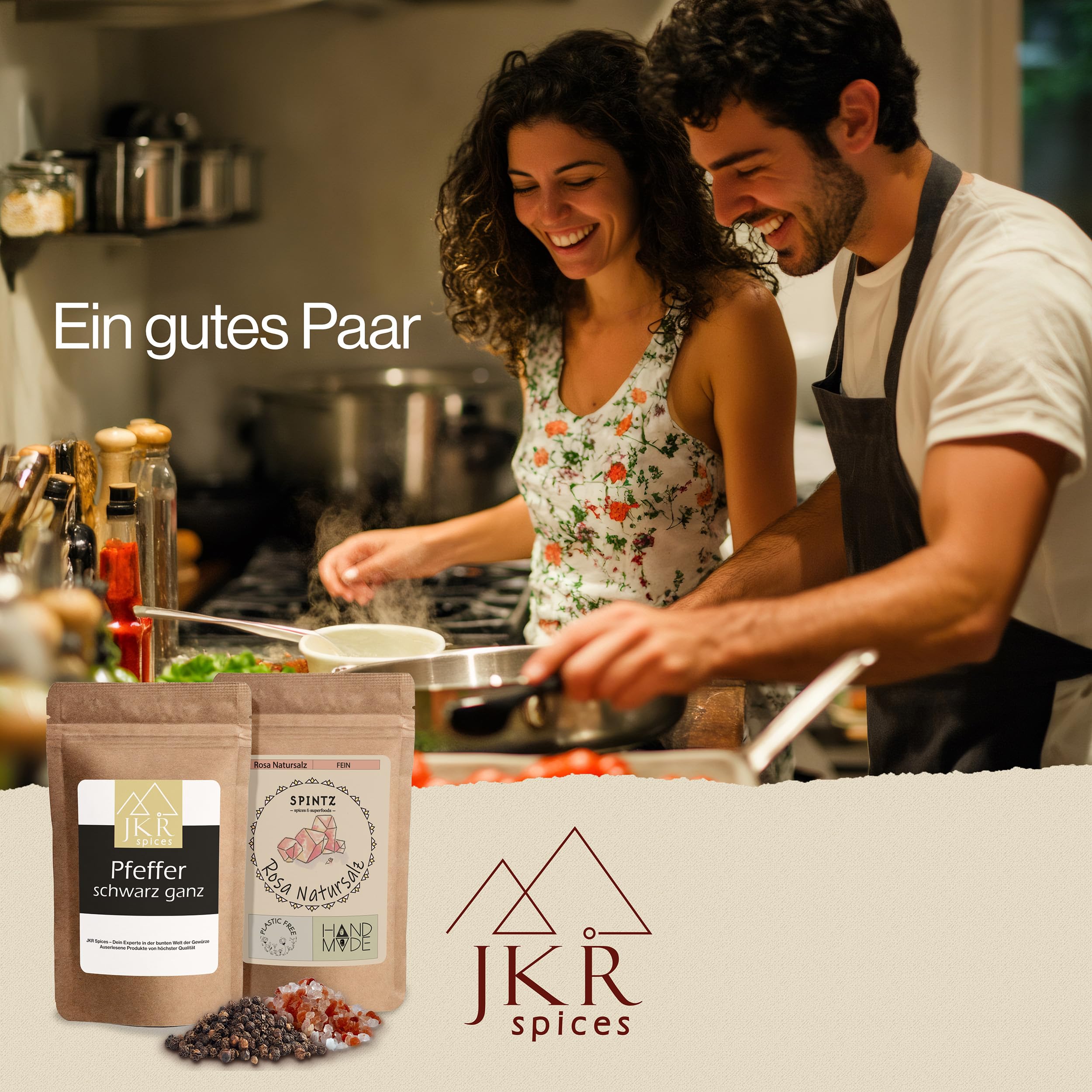 JKR Spices® 250g Schwarzer Pfeffer ganz + SPINTZ 500g Rosa Natursalz grob - Kombi Angebot | ganze Pfeffer Körner + Grobes Salz für Pfeffermühle | 100% natürliche Pfefferkörner und Kristallsalz 2