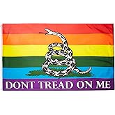 Quality Standard Flags Don't Tread on Me Rainbow Polyester Flag, 3 by 5'