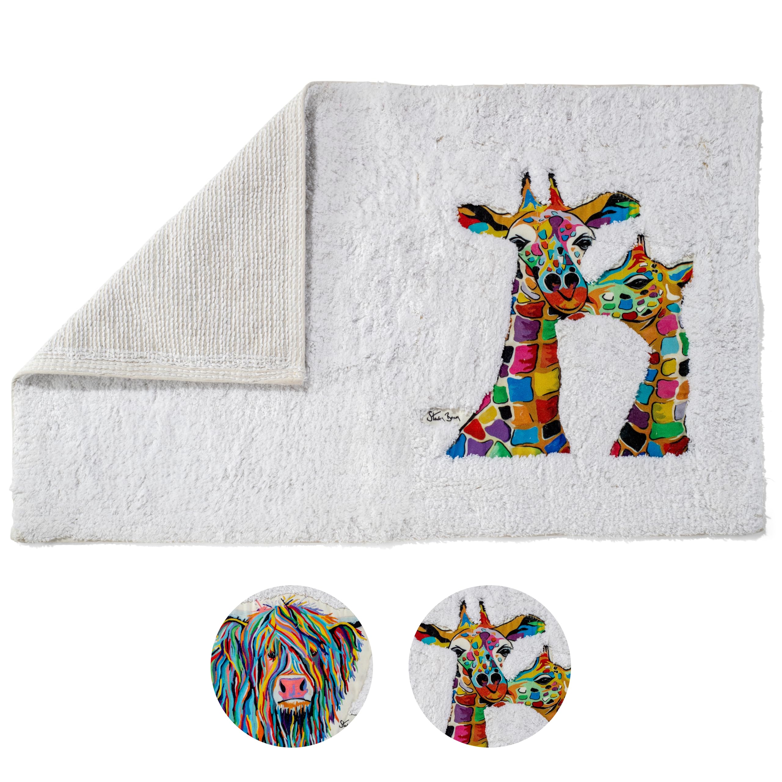 Croydex Art by Steven Brown Francie & Josie Bath Rug, Non-Slip Backing, Applique
