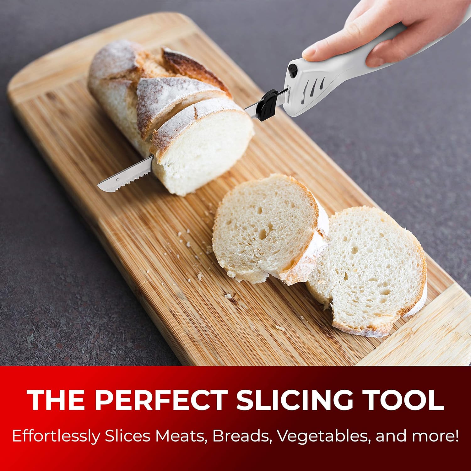 Mueller Ultra-Carver Electric Knife 100W, for Carving Meats, Poultry, Stainless Steel Blades, Powerful Motor, Ergonomic Handle, One-Touch On/Off Button, Blade Release Button, Dishwasher Safe, White: Kitchen & Dining