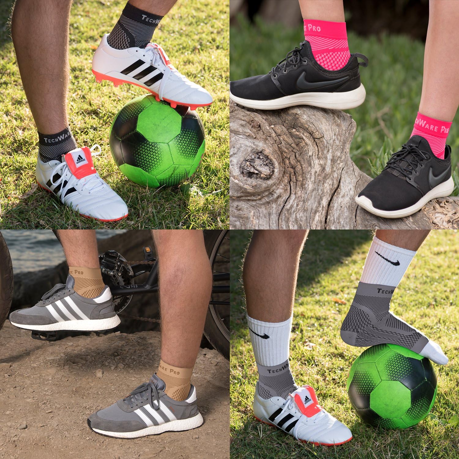 TechWare Pro Ankle Brace Compression Sleeve - Relieves Achilles Tendonitis, Joint Pain. Plantar Fasciitis Sock with Foot Arch Support Reduces Swelling & Heel Spur Pain. Injury Recovery for Sports : Sports & Outdoors