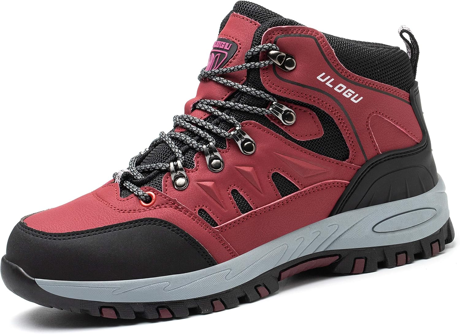 FOGOIN Men's Women's Lightweight Safety Boots with Steel Toe Cap Red Size 8 UK Amazon.co.uk