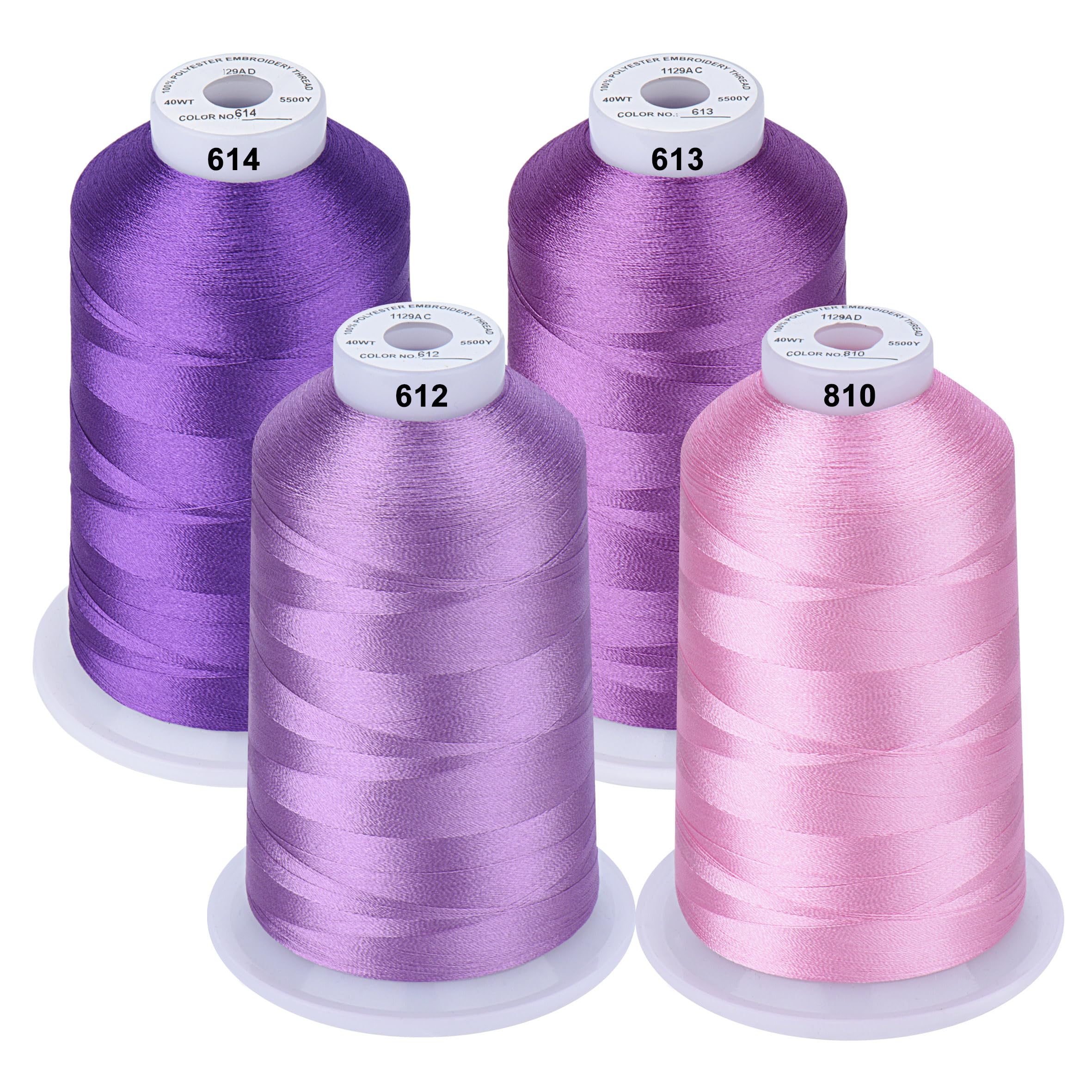 Simthread Machine Embroidery Thread 5000M King-Spools Purple Colors for Brother/Babylock/Bernette/Janome/Singer/Kenmore Sewing and Embroidery Machine