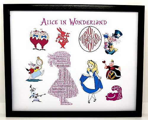 Decorazioni Natalizie Word.Nuovo Word Art Personalizzato Alice Nel Paese Delle Meraviglie Compleanno Di Ragazza O Ragazzo Natale Presentato In Cornice Frontale In Vetro 8 X10 Regalo E Ricordo Unici Amazon It Handmade