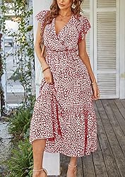 PRETTYGARDEN Women's 2024 Floral Boho Dress Wrap V