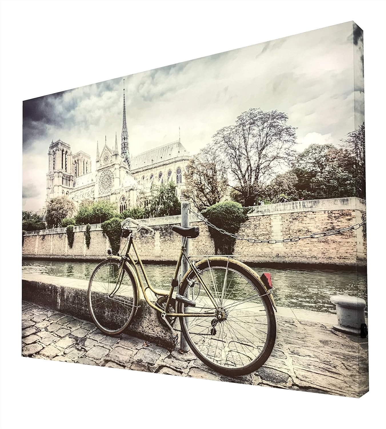 CCRETROILUMINADOS Notre Dame Paris Cuadro Retro Vintage Iluminado, Metacrilato