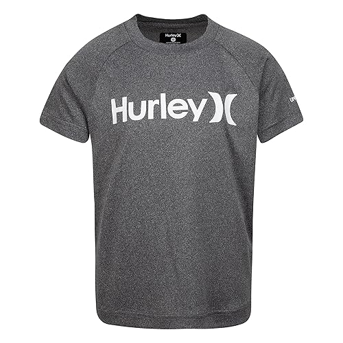 Hurley Boys' Rash Guard Shirt, Black Heather, 2T