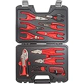 VAMPLIERS 10-PC Stripped Screw Extractor Tool Set with Toolbox Storage Case: 8x Made in Japan Screw Removal Pliers, 1x Vise-Grip Locking Plier & 1x Recessed Screw Extractor.