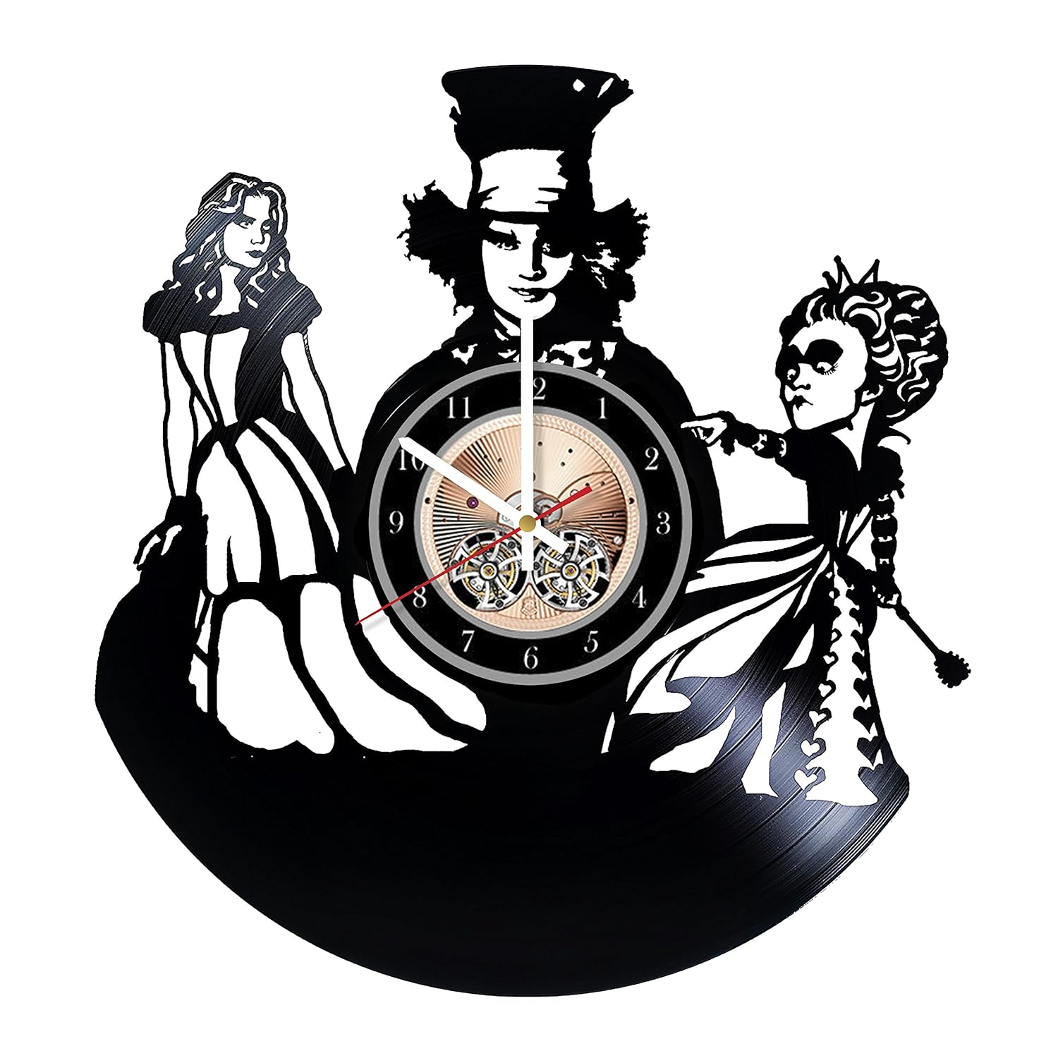 Amazon Com Alice In Wonderland Vinyl Record Clock Mad Hatter