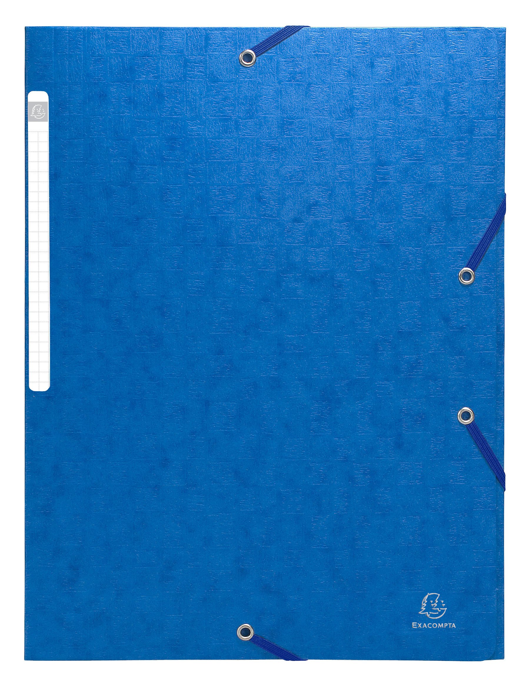 Exacompta - Ref 55752E - Scotten Elasticated 3-Flap Folders - Suitable for A4 Documents, 425gsm Embossed Mottled Pressboard, FSC-Certified - Blue (Pack of 10)