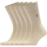 VRD Mens Dress Socks Bamboo Rayon 5-Pack Crew Socks Mid-Calf Length Fits Shoe Size 8-13 Gift Box