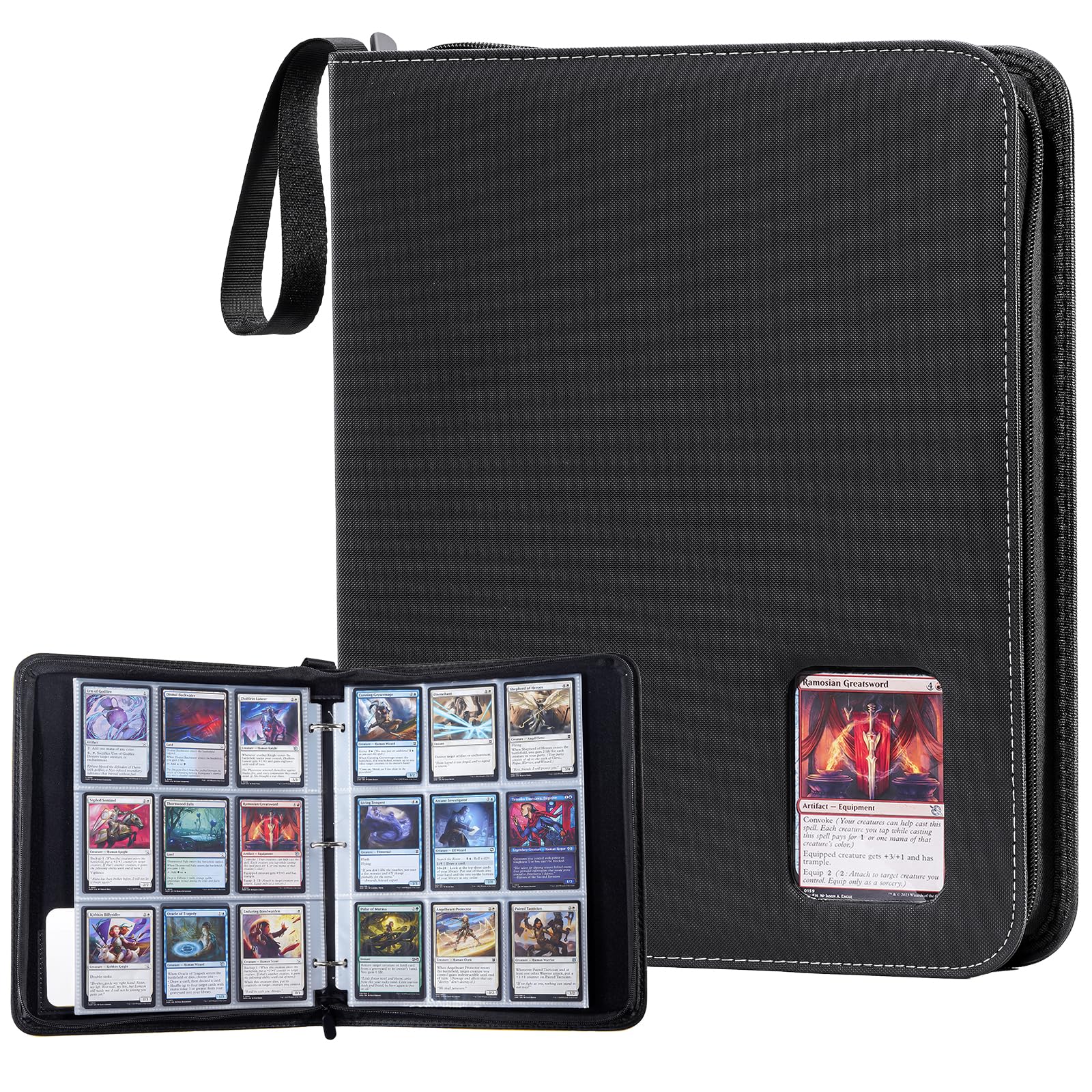 ProCase 900 Pockets Card Binder with Clear Window for Trading Cards, 9 Double Sided Pockets Colletction Album Holder with Removable Sleeves for MTG, TCG, Sports Football Cards -Black
