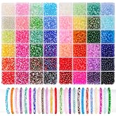 BONNY BOXX 5760 PCs 4mm Round Glass Beads for Jewelry Making, Bulk Crystal Beads in 48 Assorted Colors, Crackle Glass Beads for Bracelets, Necklaces, Earrings, Jewelry Design &amp; DIY Art Projects