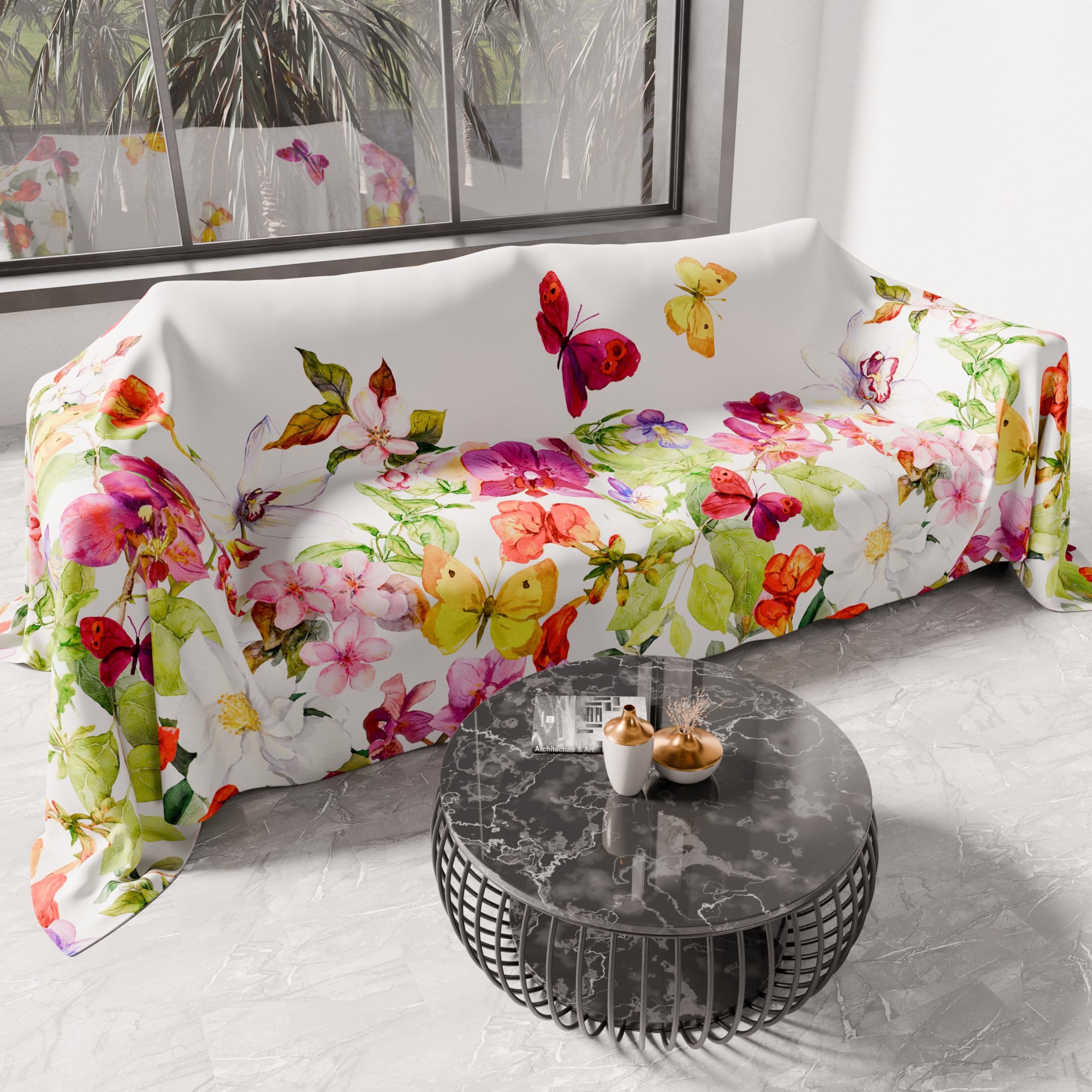 PETTI Artigiani Italiani - Single Bedspread Spring Summer, Single Light Blanket, Bed Sheet Bedspread, Butterflies 100% Made in Italy