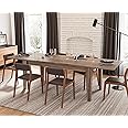 Maotifeys Rustic Wood Extendable Dining Room Table 71"-106" Rectangular Expandable Dining Tables for 6 8 10 12 People Industrial Transformer Kitchen Table Space Saving for Family Gathering (Dark Oak)