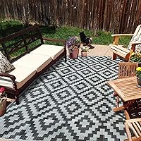 SAND MINE Reversible Mats, Plastic Straw Rug, Modern Area Rug, Large Floor Mat and Rug for Outdoors, RV, Patio, Backyard…