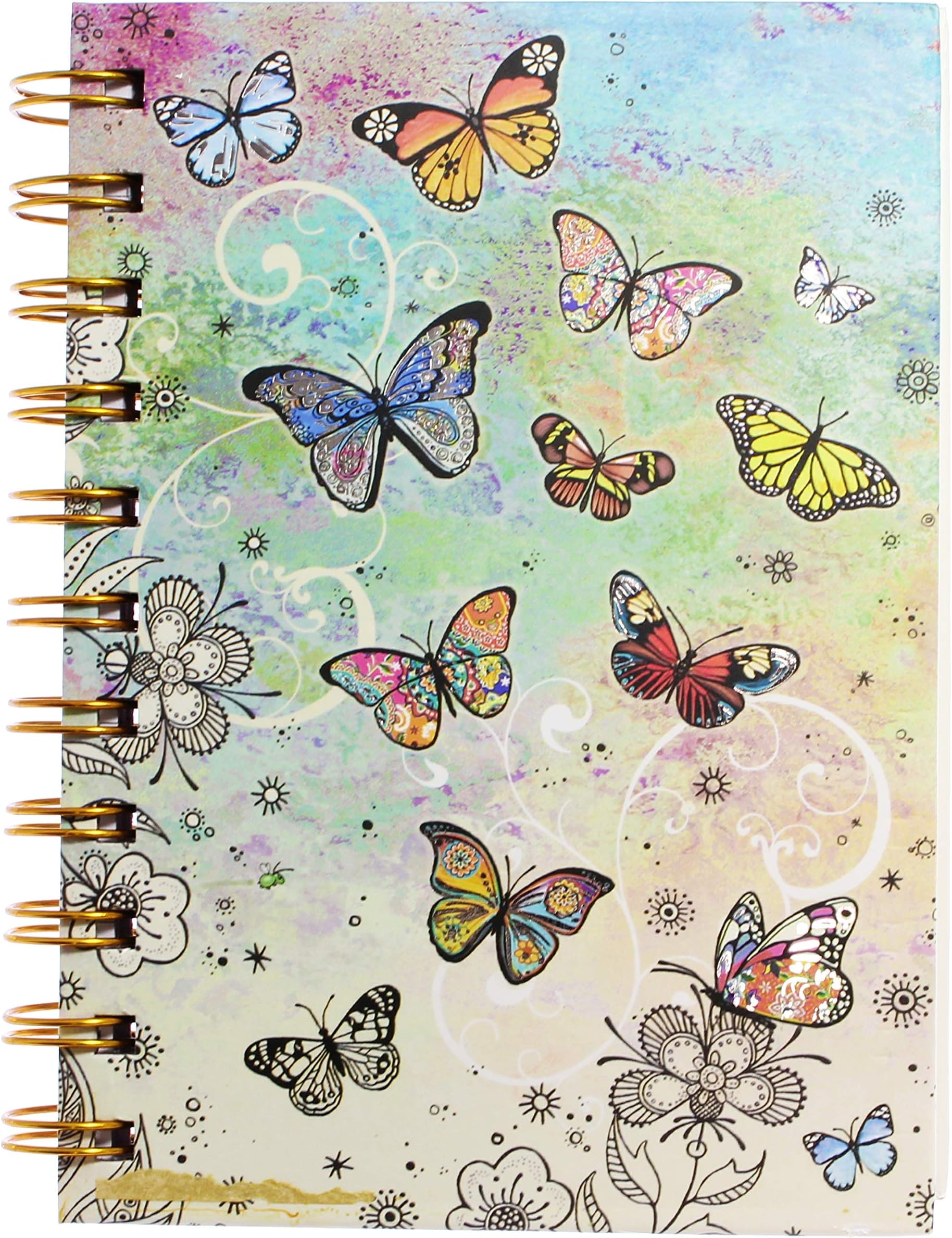 Butterfly A6 Wirebond Hard Cover Notebook - Blank Double Side Pages