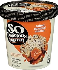 So Delicious Dairy Free Cashew Milk Frozen Dessert, Salted Caramel Cluster, Vegan, Non-GMO Project Verified, 1 Pint