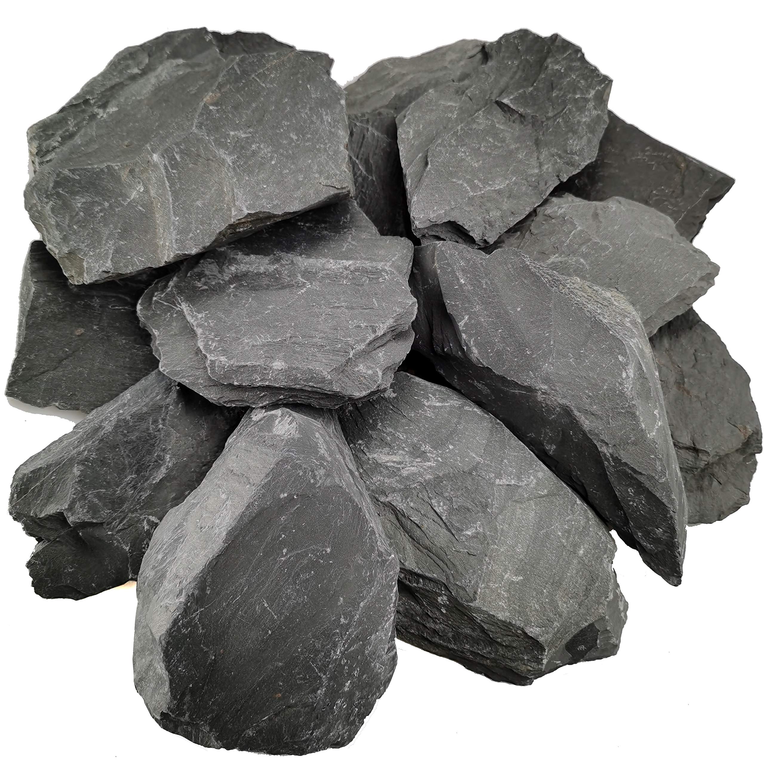 Photo 1 of Voulosimi Natural Slate Rocks PH Neutral Stone Perfect Rocks for Aquariums, Landscaping Model,Tank Decoration,Amphibian Enclosures (12 LB, 5-7 inch)