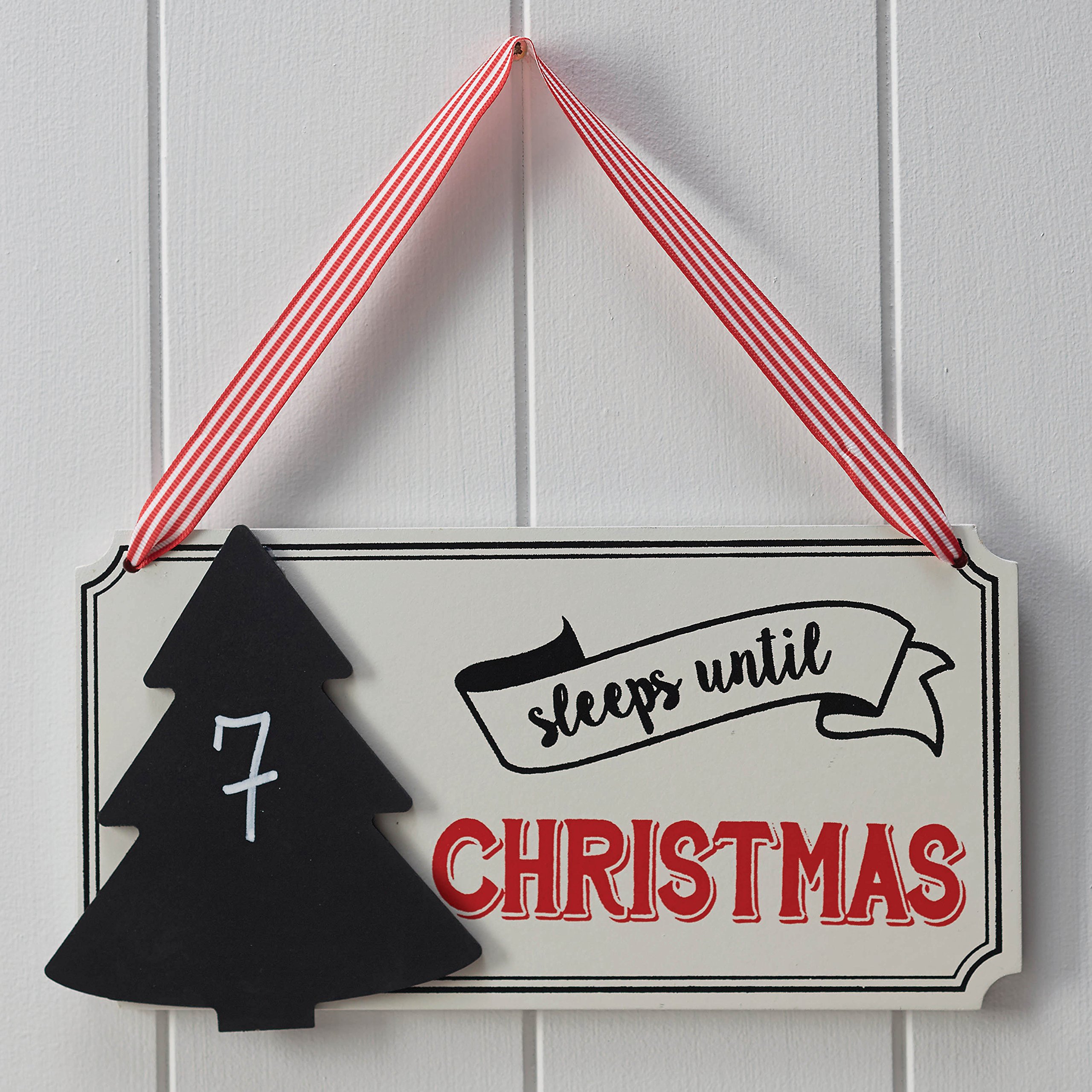 Ginger Ray Sleeps Until Christmas Hanging Advent Chalkboard Sign - Vintage Noel