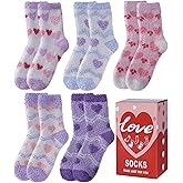 LINEMIN Womens Fuzzy Socks Cozy Fluffy Winter Slipper Warm Thick Fleece Soft Home Sleeping Socks
