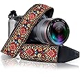 Camera Strap for All DSLR, SLR Camera Including Binocular. Red Vintage Woven Embroidered Elegant Universal Neck, Shoulder and Crossbody Strap, Great Gift for Photographers Men & Women