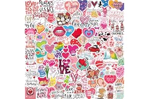 MAIOUSU STORE 100PCS Valentine's Day Stickers Love Stickers, Love Heart Stickers Vinyl Waterproof Romantic Valentine Stickers for Laptops Gifts Water Bottles Scooters and Valentine's Day Wall Window Decorations(5）