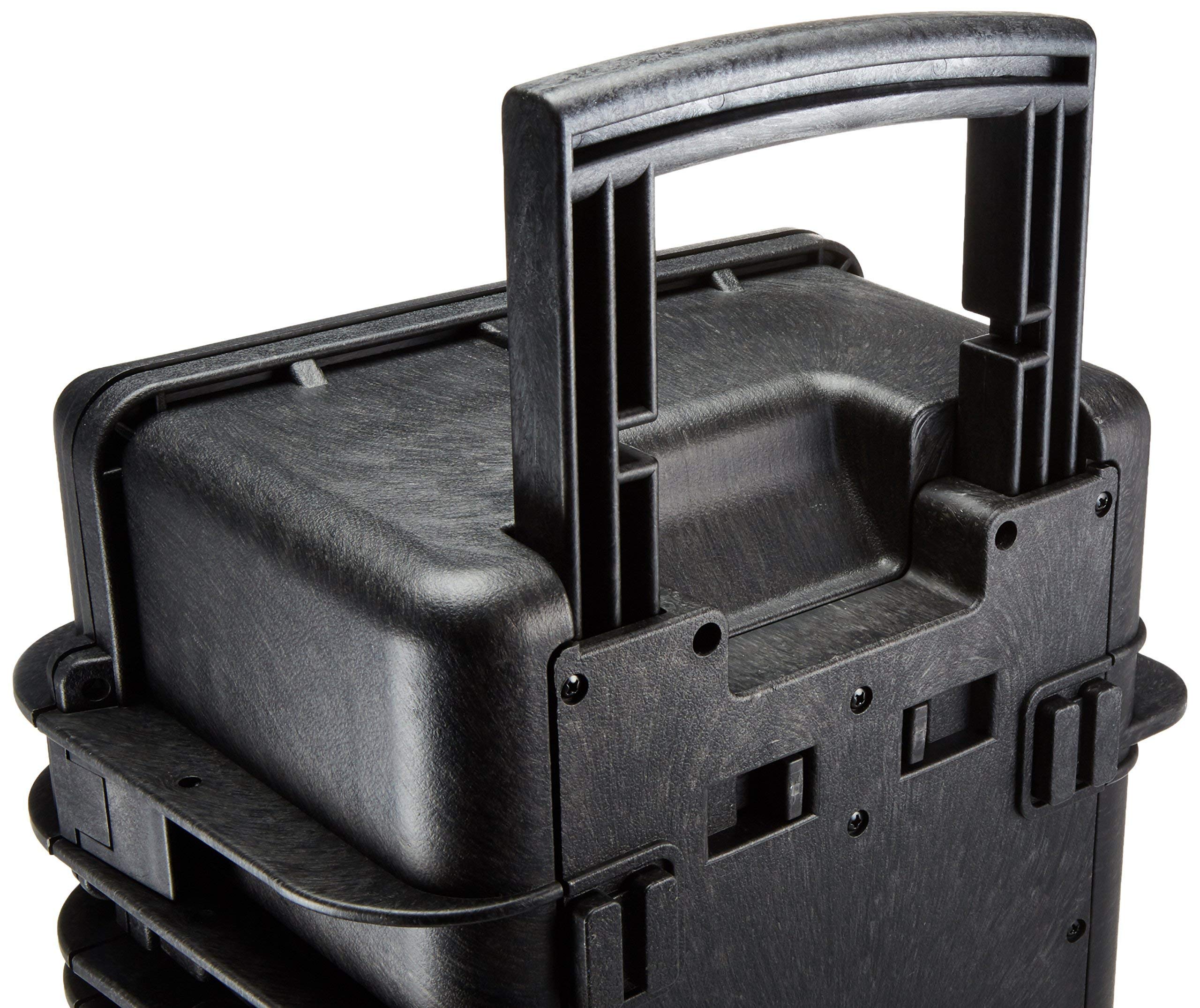 Amazon Basics Hard Camera Case with Wheels, Large, Black, Solid, 22