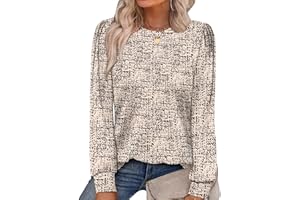 Alaroo Womens Long Sleeve Shirts 2025 Fall Tunic Tops Crewneck Blouses Print