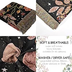 Shesyuki Boho Throw Blanket Reversible Cotton