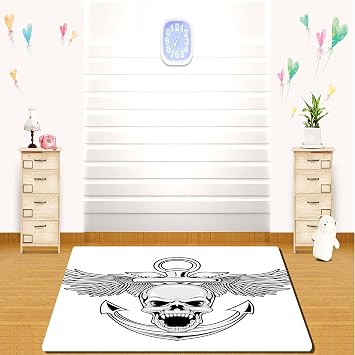 Amazon De Haixia Anker Teppich Totenkopf Mit Anker Und Adler