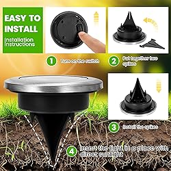 PATIOWIN Mini Solar Ground Lights, 12 Pack Solar