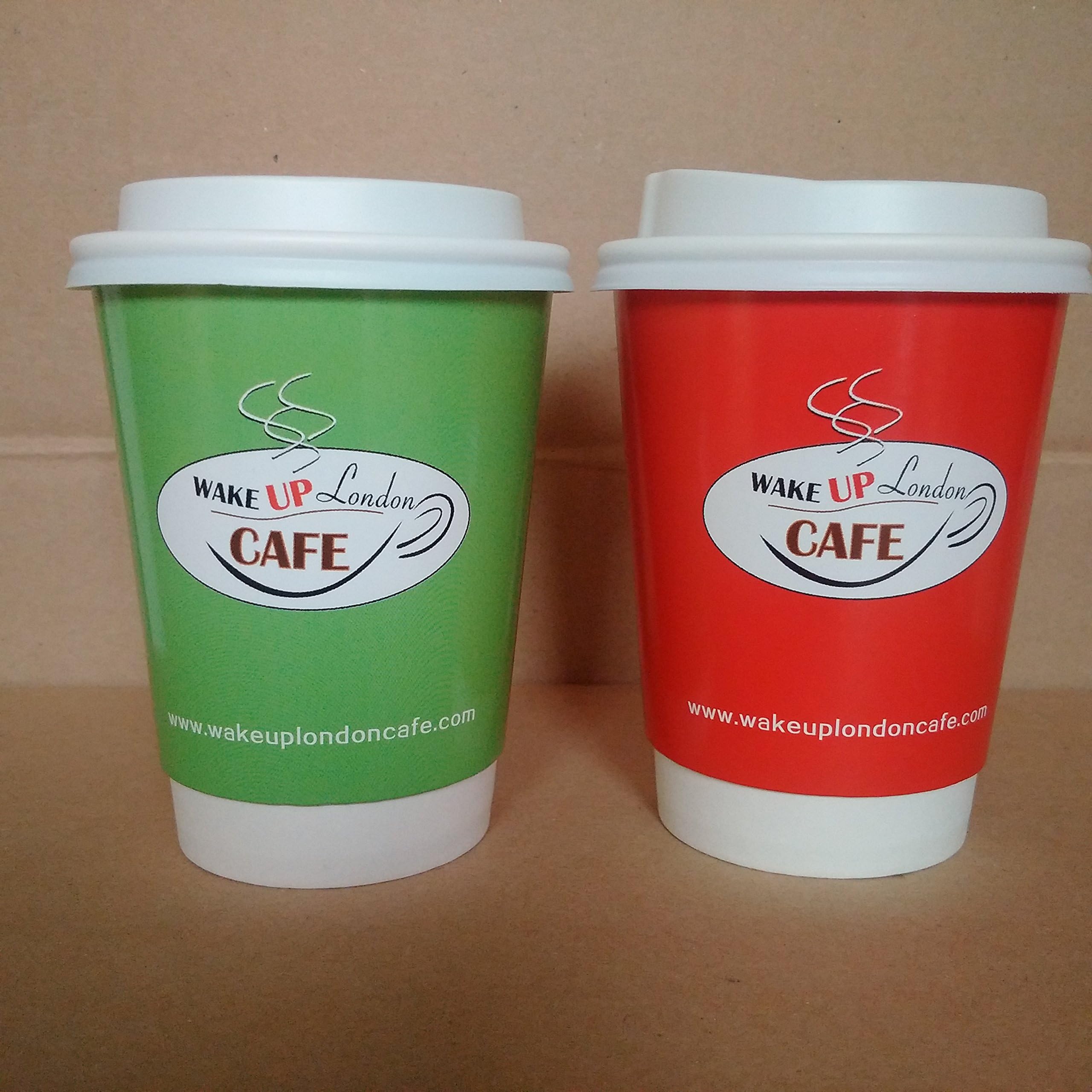 wake up london 500x14 oz double wall disposable paper coffee cups with lids