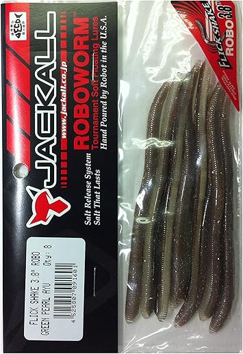 Amazon Jackall ジャッカル ワーム フリックシェイク Robo 3 8インチ グリーンパールアユ Jackal ジャッカル ルアー