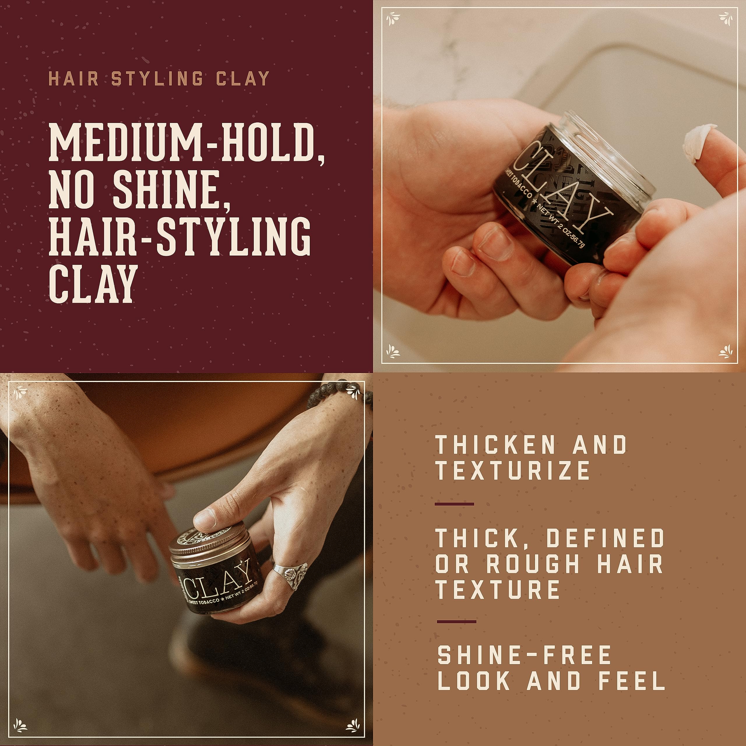 18.21 Man Made Hair Styling Products Pomade, Wax, Clay & Paste, 2 oz