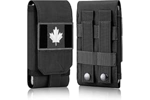 IronSeals Tactical Molle Phone Cover Case, Heavy Duty Loop Belt Holster Pouch with Flag Patch for iPhone 15 Pro Max/15 Pro/15
