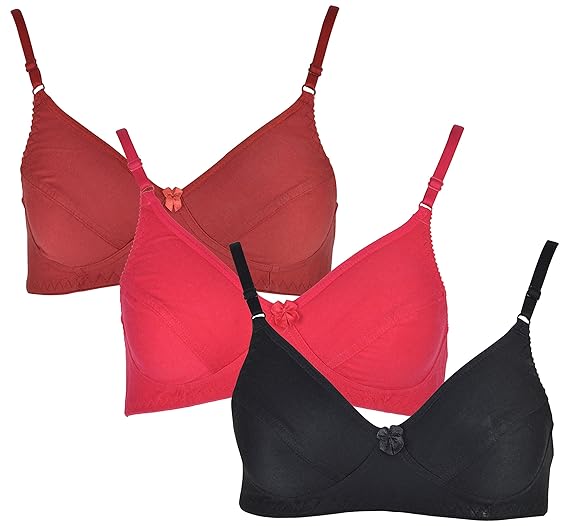 Buy Klove Wire Free Bras Combo of 3 (VK27_40, MultiColoured, 40 B
