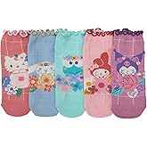 Bioworld Hello Kitty & Friends Floral Character Art 5-Pair Women's Ankle Socks