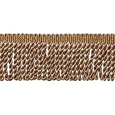 D&Eacute;COPRO 2 1/2" (6cm) Bullion Fringe Trim (Style# EF25) Burgundy Gold Multicolor #8539 (Wine Gold) 5 Yards (4.5m/15 ft)
