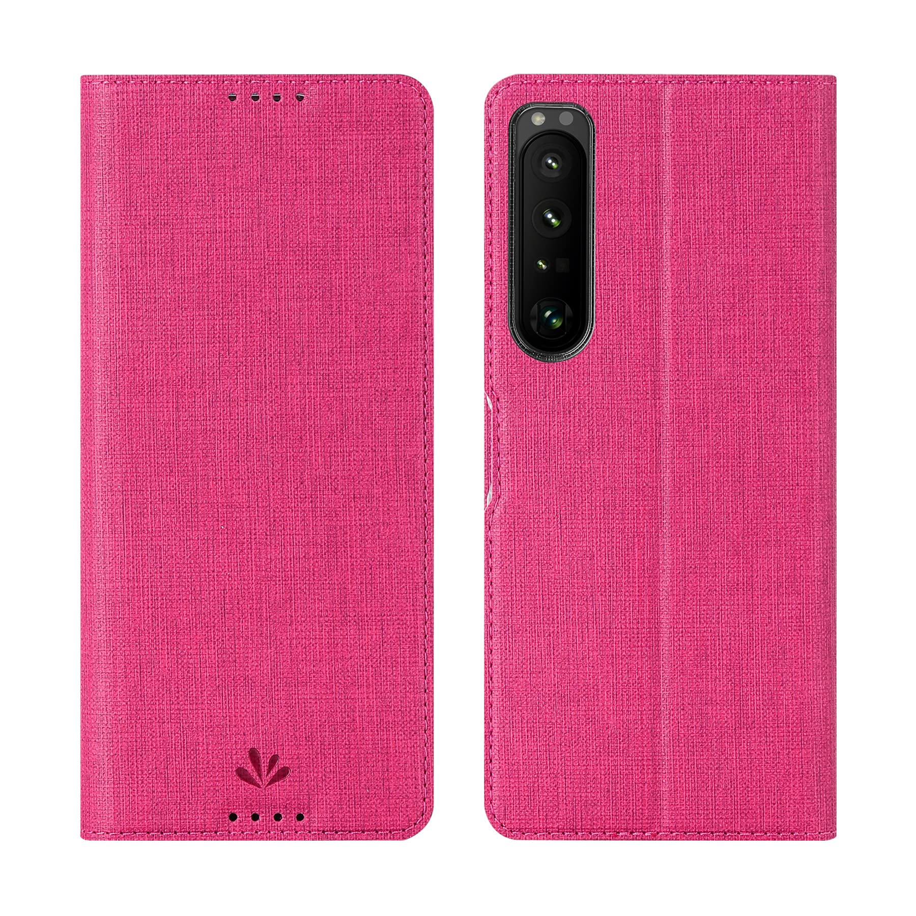 Foluu for Sony Xperia 1 IV Case, Flip Folio Wallet Case Slim Premium PU Leather Case ID Credit Card Slots Kickstand Magnetic Closure TPU Bumper Cover for Sony Xperia 1 IV 2022 (Rose)