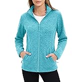 MAGCOMSEN Fleece Jacket Women Zip UP Lightweight Soft Polar Warm Winter Jackets for Women with Pockets Outdoor Hiking