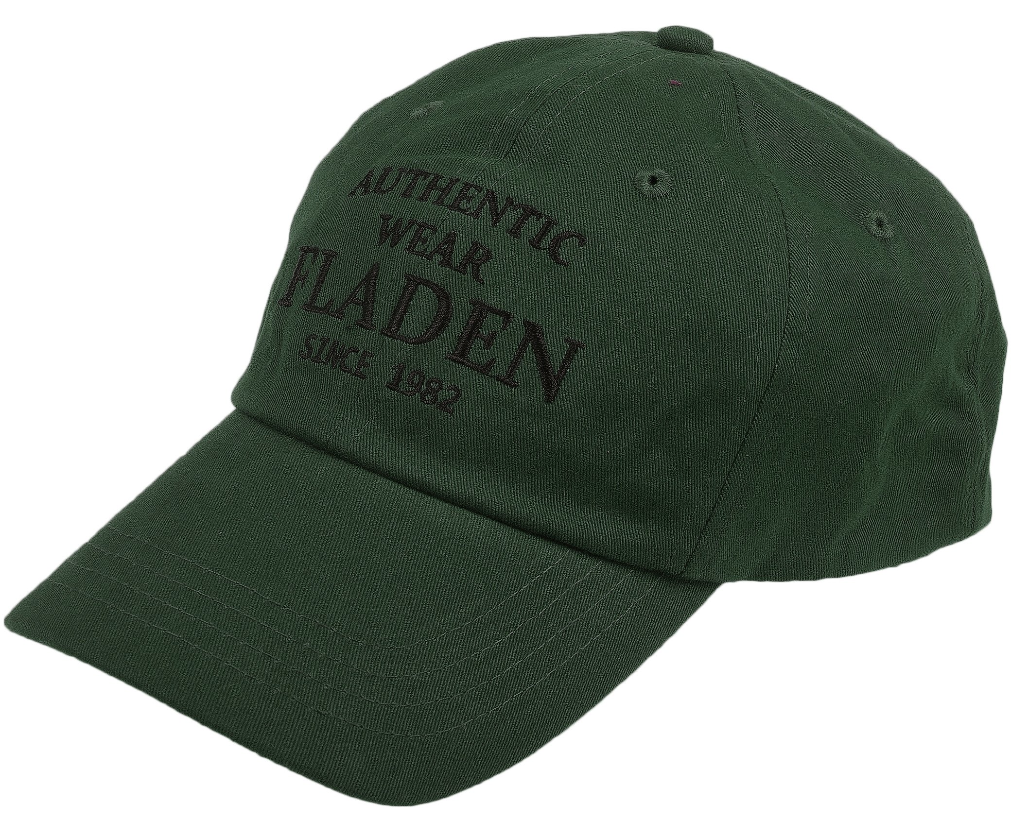 FLADEN Fishing Authentic Wear 100% Cotton Green Peaked Baseball Cap - Excellent Sun Weather Protection Whilst Fishing [22-AW1833G]