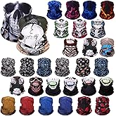 Tarpop 30 Pcs Skull Face Mask for Summer Work Halloween Motorcycle Neck Gaiter Bulk Seamless Headwear Balaclava Face Covers