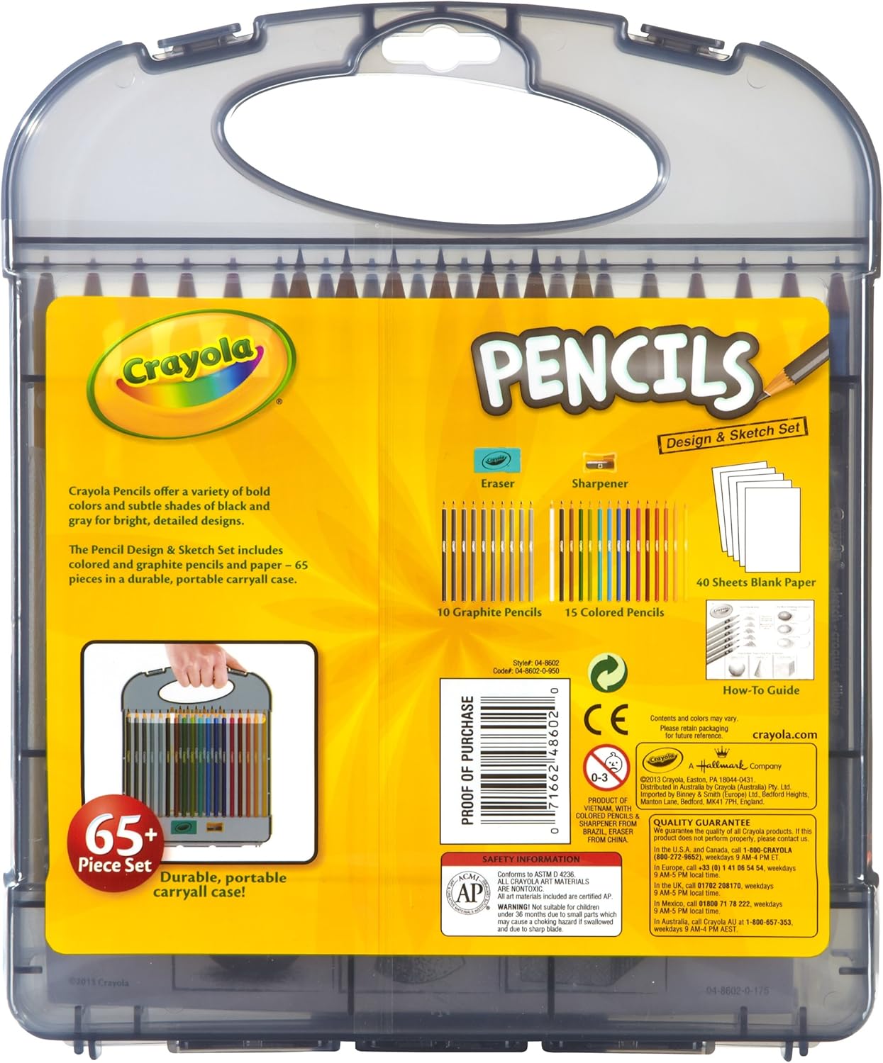 Crayola Colored Pencils Design & Sketch Set, Gift for Kids, 65 Pieces: Toys & Games