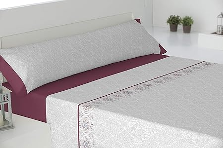 PADUANA Juego de Sábanas Franela de Algodón Quito. (Granate, 105): Amazon.es: Hogar