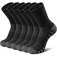 Airacker Athletic Socks Sport Running Calf Socks Performance Cushioned Breathable Crew Socks for Men Women(6 Pairs)