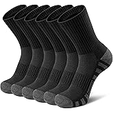 Airacker Athletic Socks Sport Running Calf Socks Performance Cushioned Breathable Crew Socks for Men Women(6 Pairs)