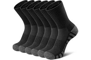 Airacker Athletic Socks Sport Running Calf Socks Performance Cushioned Breathable Crew Socks for Men Women(6 Pairs)
