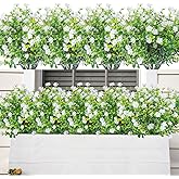 AmyHomie 20 Bundles Artificial Flowers for Outdoor Outside Spring Summer Decoration UV Resistant Faux Flowers No Fade Fake Plastic Plants Garden Porch Window Box Decorating